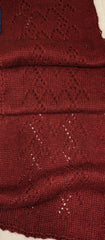 Qiviut Lace or Plain Knit Scarf by Qiveut Designs Qiveut.com
Hand Dyed Cranberry
Each with no roll edges
72" X 8"
Each one is handmade and hand dyed so they will vary slightly in size and dye lot